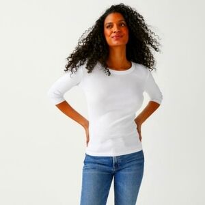 MICHAEL STARS for ANTHROPOLOGIE Crewneck Pullover Form-Fitting Top